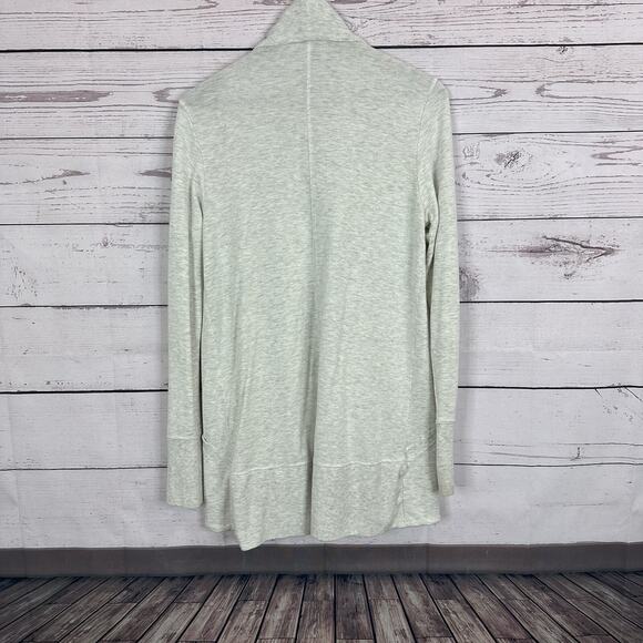 Athleta Pranayama Wrap Sweatshirt Womens Medium Beige Open Cardigan Thumb Holes - Picture 4 of 13